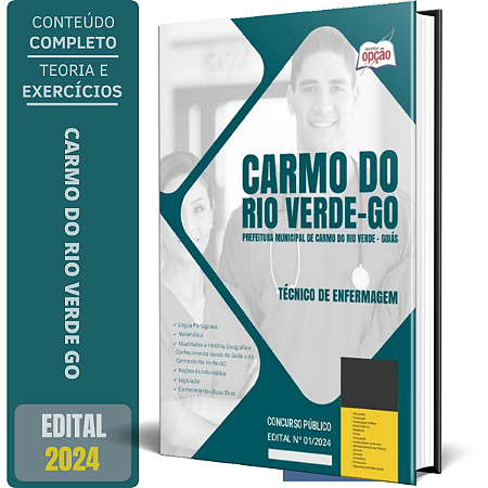 Apostila Prefeitura de Carmo do Rio Verde GO 2024 - Técnico de Enfermagem