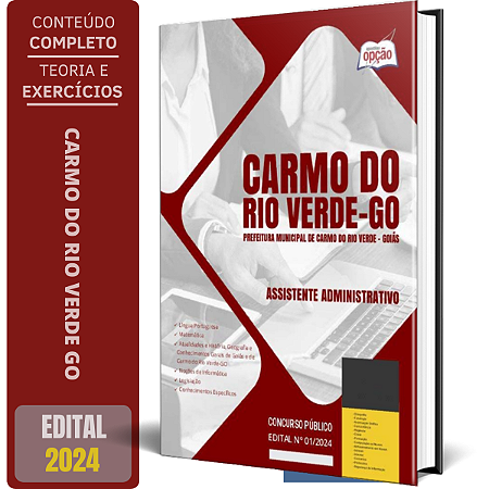 Apostila Prefeitura de Carmo do Rio Verde GO 2024 - Assistente Administrativo