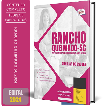 Apostila Prefeitura de Rancho Queimado SC 2024 - Auxiliar de Escola