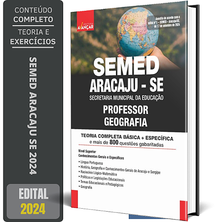 Apostila SEMED ARACAJU 2024 - PROFESSOR GEOGRAFIA