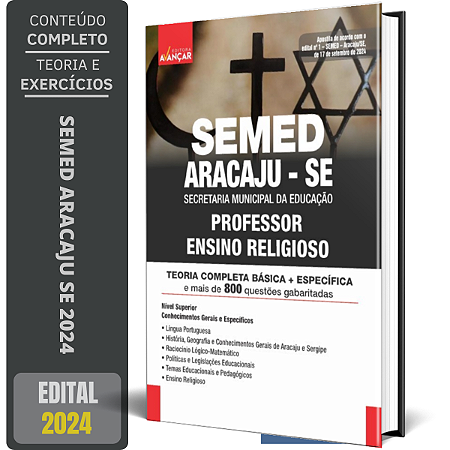 Apostila Concurso SEMED ARACAJU 2024 - PROFESSOR ENSINO RELIGIOSO