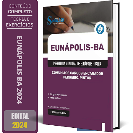 Apostila Prefeitura de Eunápolis BA 2024 - Comum aos Cargos: Encanador, Pedreiro e Pintor