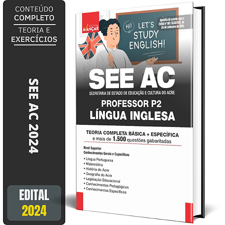 Apostila Concurso SEE AC 2024 - PROFESSOR P2 - LÍNGUA INGLESA