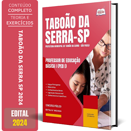 Apostila Prefeitura de Taboão da Serra SP 2024 - Professor de Educação Básica I (PEB I)