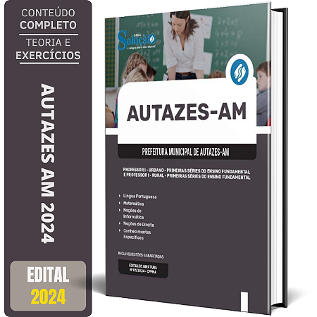 Apostila Prefeitura de Autazes AM 2024 - Professor I - Primeiras Séries do Ensino Fundamental