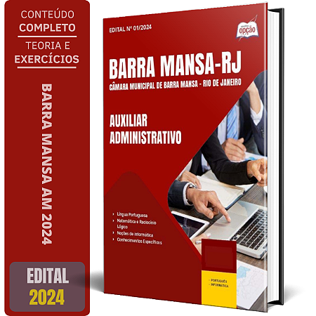 Apostila Câmara de Barra Mansa RJ 2024 - Auxiliar Administrativo