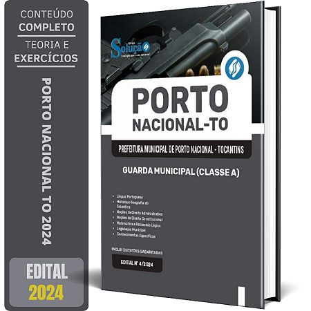 Apostila Prefeitura de Porto Nacional TO 2024 - Guarda Municipal (Classe A)