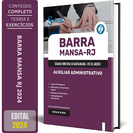 Apostila Câmara de Barra Mansa RJ 2024 - Auxiliar Administrativo