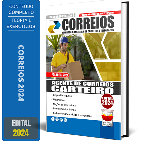 Apostila CORREIOS 2024 - Agente de Correios - Carteiro