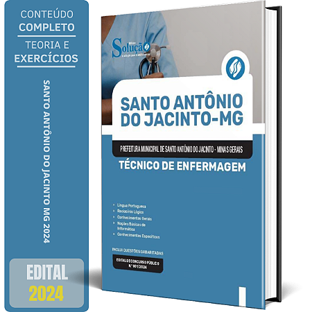 Apostila Prefeitura de Santo Antônio do Jacinto MG 2024 - Técnico de Enfermagem