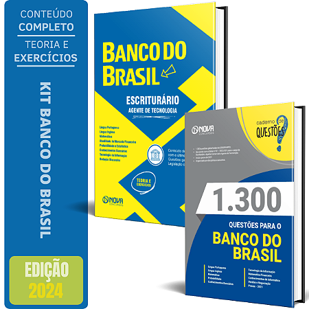 Kit Apostila Banco Do Brasil 2024 - Agente Tecnologia + Caderno de Testes