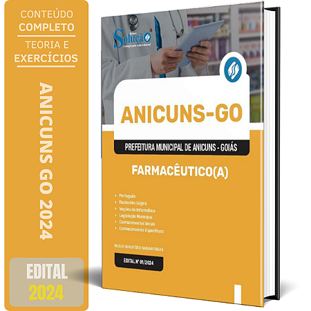 Apostila Prefeitura de Anicuns GO 2024 - Farmacêutico (a)
