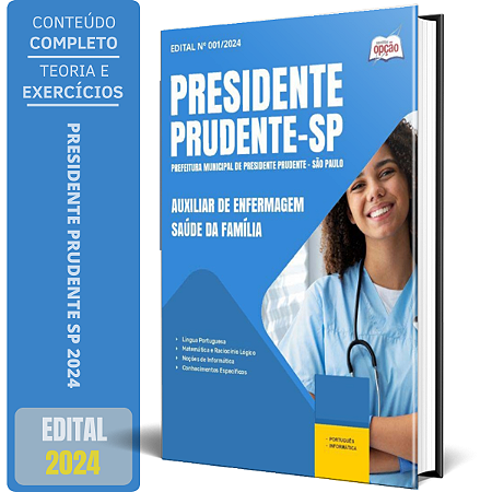 Apostila Prefeitura de Presidente Prudente SP 2024 - Auxiliar de Enfermagem Saúde da Família
