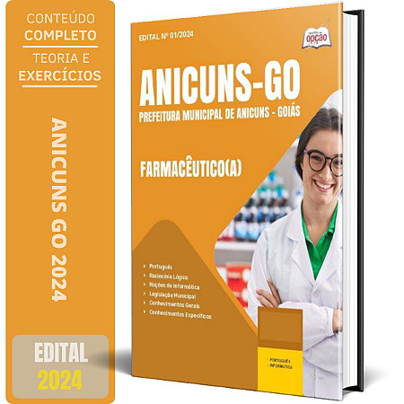 Apostila Prefeitura de Anicuns GO 2024 - Farmacêutico(a)