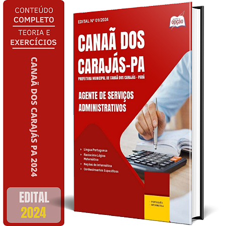 Apostila Prefeitura de Canaã dos Carajás PA 2024 - Agente de Serviços Administrativos