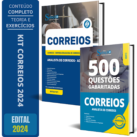 Kit Apostila CORREIOS 2024 Analista - Advogado + Testes