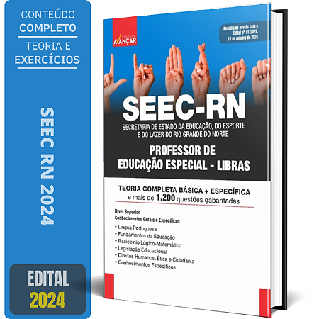 Apostila SEEC RN 2024 - PROFESSOR DE EDUCAÇÃO ESPECIAL - LIBRAS