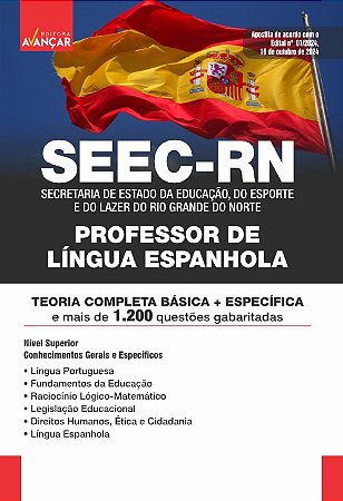 Apostila Concurso SEEC RN 2024 - PROFESSOR DE LÍNGUA ESPANHOLA