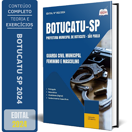 Apostila Prefeitura de Botucatu SP 2024 - Guarda Civil Municipal Feminino e Masculino
