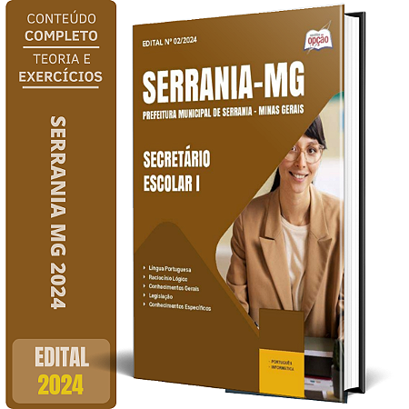 Apostila Prefeitura de Serrania MG 2024 - Secretário Escolar I