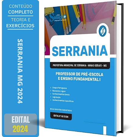 Apostila Prefeitura de Serrania MG 2024 - Professor de Pré-Escola e Ensino Fundamental I