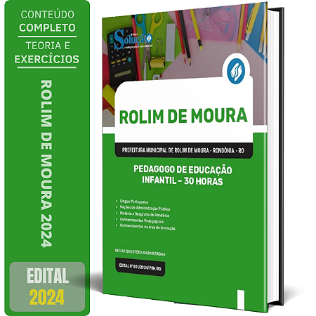 Apostila Prefeitura de Rolim de Moura RO 2024 - Pedagogo de Educação Infantil - 30 horas