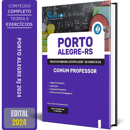 Apostila Prefeitura de Porto Alegre RS 2024 - Comum Professor