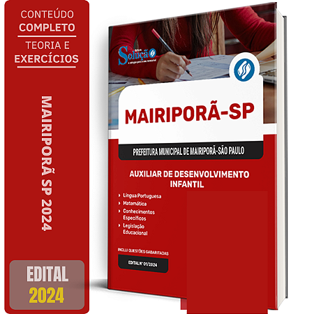 Apostila Prefeitura de Mairiporã SP 2024 - Auxiliar de Desenvolvimento Infantil