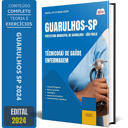 Apostila Prefeitura de Guarulhos SP 2024 - Técnico(a) de Saúde - Enfermagem