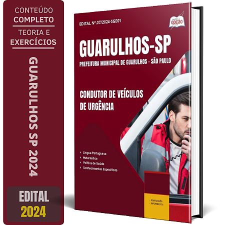 Apostila Prefeitura de Guarulhos SP 2024 - Condutor de Veículos de Urgência