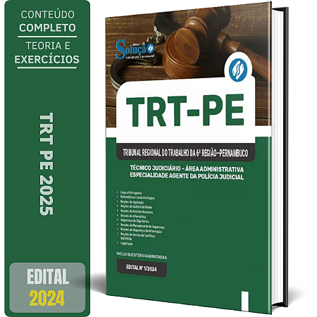 Apostila TRT PE 2025 - Técnico Judiciário - Área Administrativa - Especialidade Agente da Polícia Judicial