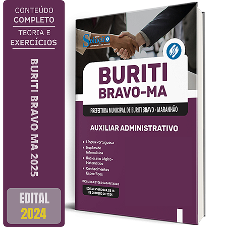 Apostila Prefeitura de Buriti Bravo MA 2024 - Auxiliar Administrativo