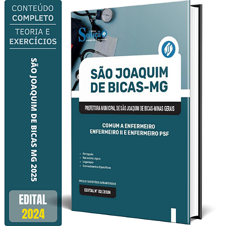 Apostila Prefeitura de São Joaquim de Bicas MG 2024 - Comum a Enfermeiro, Enfermeiro II e Enfermeiro PSF