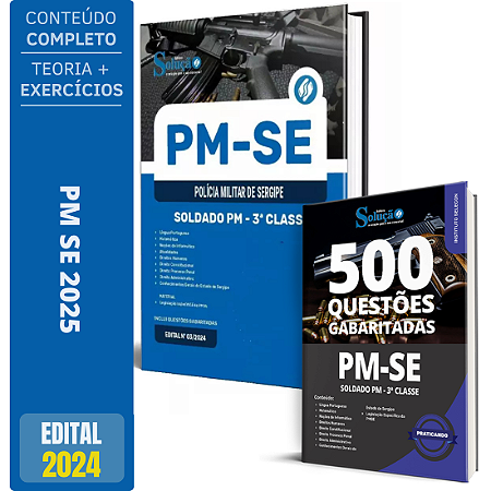 Kit Apostila PM SE 2025 - Soldado PM 3ª Classe + Questões