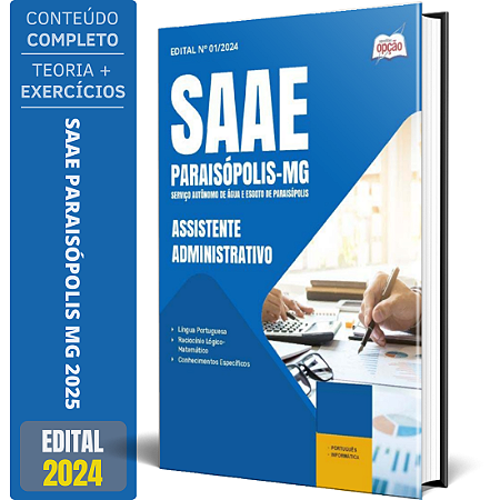 Apostila SAAE Paraisópolis MG 2025 - Assistente Administrativo