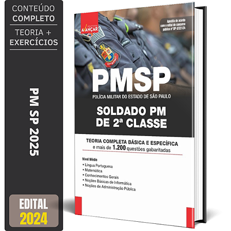 Apostila PM SP 2025 - POLÍCIA MILITAR DO ESTADO DE SÃO PAULO - SOLDADO PM DE 2º CLASSE
