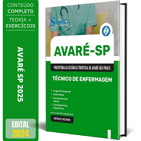 Apostila Prefeitura de Avaré SP 2025 - Técnico de Enfermagem