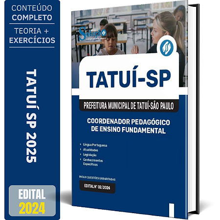 Apostila Prefeitura de Tatuí SP 2025 - Coordenador Pedagógico de Ensino Fundamental