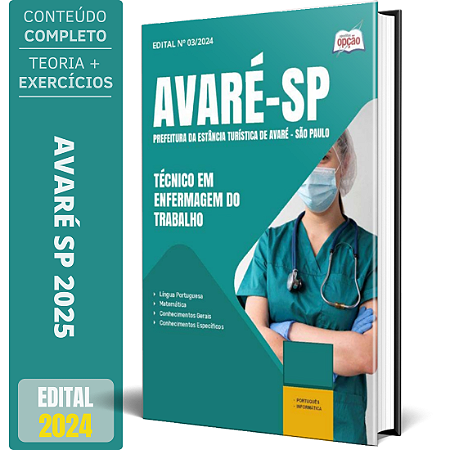 Apostila Prefeitura de Avaré SP 2025 - Técnico em Enfermagem do Trabalho