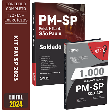 Kit Apostila Concurso PM SP 2025 - Soldado + Questões
