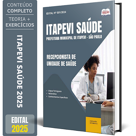 Apostila Itapevi Saúde 2025 - Recepcionista de Unidade de Saúde