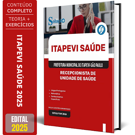 Apostila Itapevi Saúde 2025 - Recepcionista de Unidade de Saúde