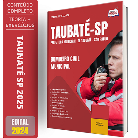 Apostila Prefeitura de Taubaté SP 2025 - Bombeiro Civil Municipal