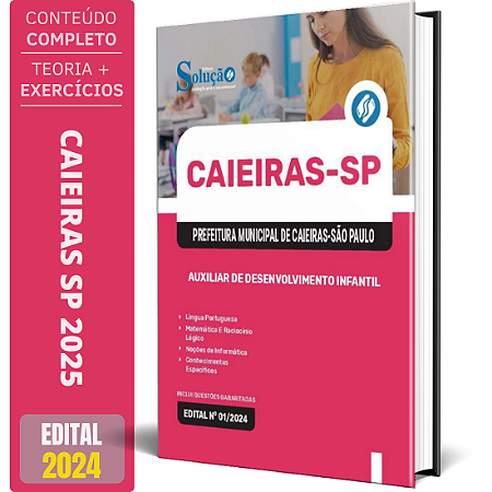 Apostila Prefeitura de Caieiras SP 2025 - Auxiliar de Desenvolvimento Infantil