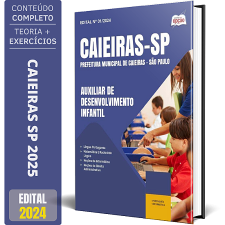 Apostila Prefeitura de Caieiras SP 2025 - Auxiliar de Desenvolvimento Infantil