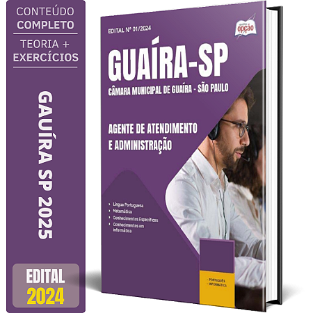 Apostila Câmara de Guaíra SP 2025 - Agente de Atendimento e Administração