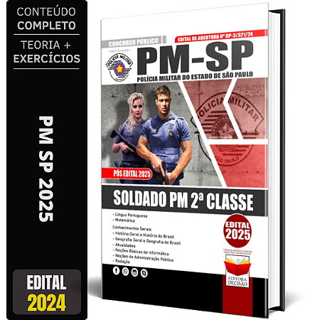 Apostila Concurso PM SP 2025 - SOLDADO PM DE 2ª CLASSE