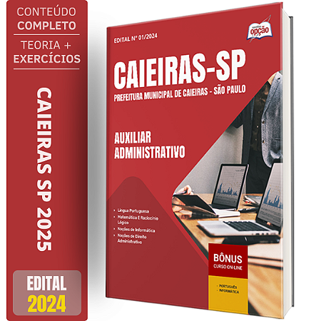 Apostila Prefeitura de Caieiras SP 2025 - Auxiliar Administrativo