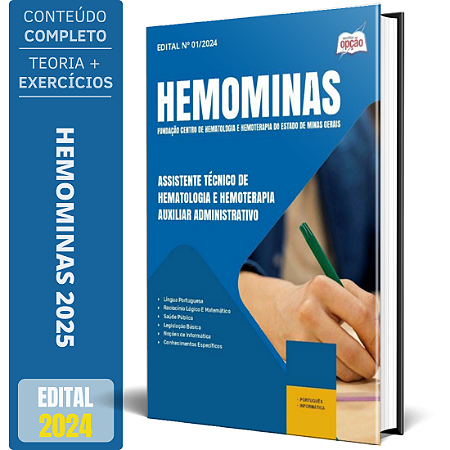 Apostila Hemominas 2025 - Assistente Técnico de Hematologia e Hemoterapia -Técnico de Enfermagem