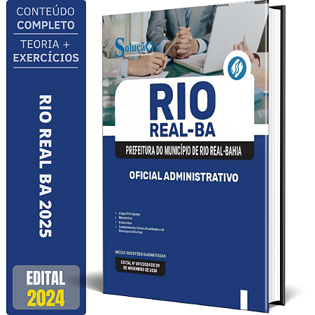 Apostila Prefeitura de Rio Real BA 2025 - Oficial Administrativo